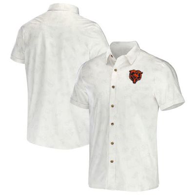 Men's NFL x Darius Rucker Collection by Fanatics White Chicago Bears Woven Button-Up T-Shirt