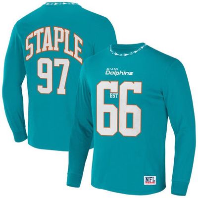 Men's NFL x Staple Aqua Miami Dolphins Core Team Long Sleeve T-Shirt in Teal