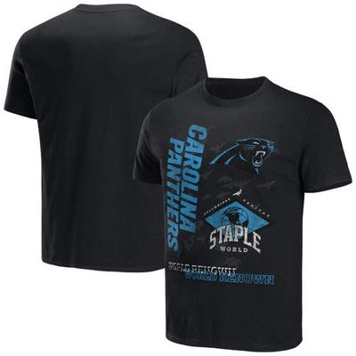 Men's NFL x Staple Black Carolina Panthers World Renowned T-Shirt