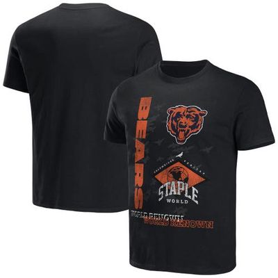 Men's NFL x Staple Black Chicago Bears World Renowned T-Shirt