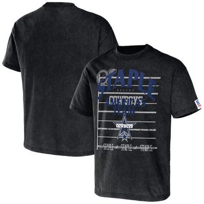 Men's NFL x Staple Black Dallas Cowboys Throwback Vintage Wash T-Shirt