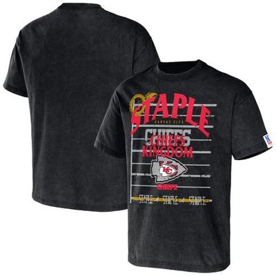Men's NFL x Staple Black Kansas City Chiefs Throwback Vintage Wash T-Shirt