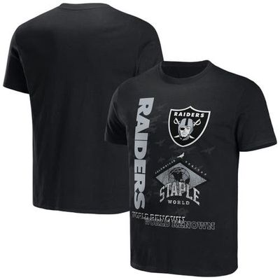 Men's NFL x Staple Black Las Vegas Raiders World Renowned T-Shirt