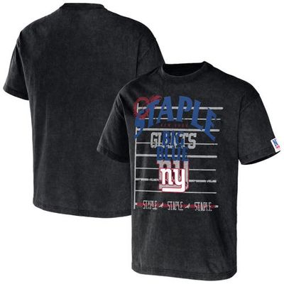 Men's NFL x Staple Black New York Giants Throwback Vintage Wash T-Shirt