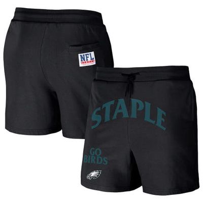Men's NFL x Staple Black Philadelphia Eagles Throwback Vintage Wash Fleece Shorts