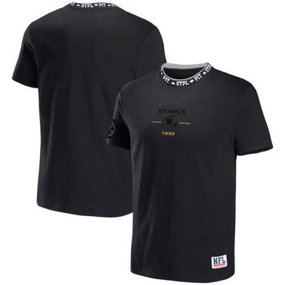Men's NFL x Staple Black Pittsburgh Steelers Globe T-Shirt