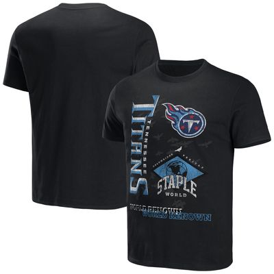 Men's NFL x Staple Black Tennessee Titans World Renowned T-Shirt