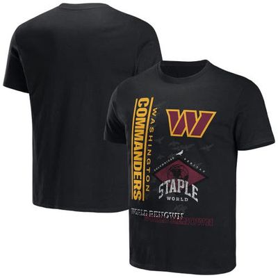 Men's NFL x Staple Black Washington Commanders World Renowned T-Shirt