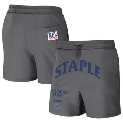 Men's NFL x Staple Gray Dallas Cowboys Throwback Vintage Wash Fleece Shorts