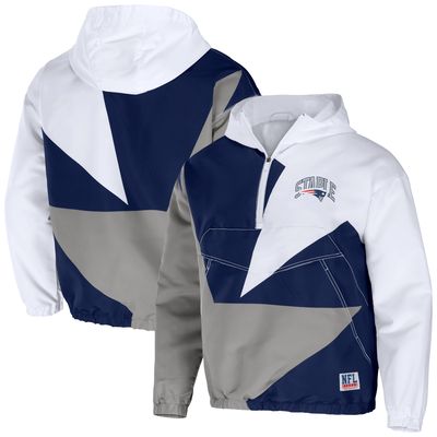 Men's NFL x Staple Navy New England Patriots All Over Print Lightweight Quarter-Zip Jacket