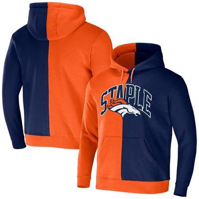 Men's NFL x Staple Orange Denver Broncos Split Logo Pullover Hoodie