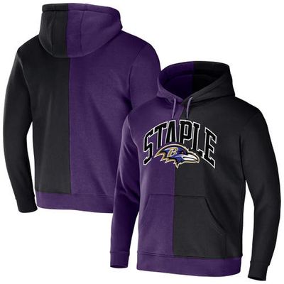 Men's NFL x Staple Purple Baltimore Ravens Split Logo Pullover Hoodie