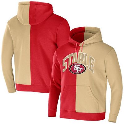 Men's NFL x Staple Red San Francisco 49ers Split Logo Pullover Hoodie