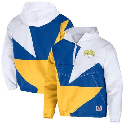 Men's NFL x Staple Royal Los Angeles Rams All Over Print Quarter-Zip Pullover Jacket