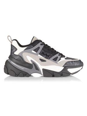 Men's Nick Trainer Sneakers - Black White Multi - Size 7.5
