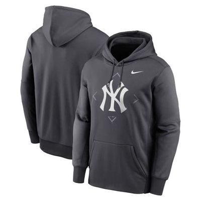 Men's Nike Anthracite New York Yankees Bracket Icon Performance Pullover Hoodie