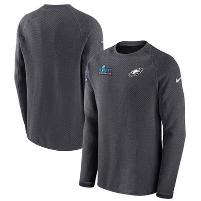 Men's Nike Anthracite Philadelphia Eagles Super Bowl LVII Opening Night Performance Pullover Sweatshirt
