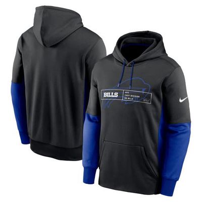 Men's Nike Black Buffalo Bills Color Block Fleece Performance Pullover Hoodie