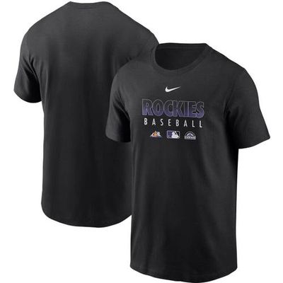 Men's Nike Black Colorado Rockies Authentic Collection Team Performance T-Shirt