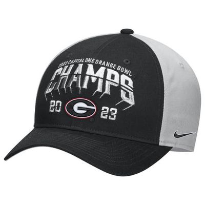 Men's Nike Black Georgia Bulldogs 2023 Orange Bowl Champions Locker Room Adjustable Hat