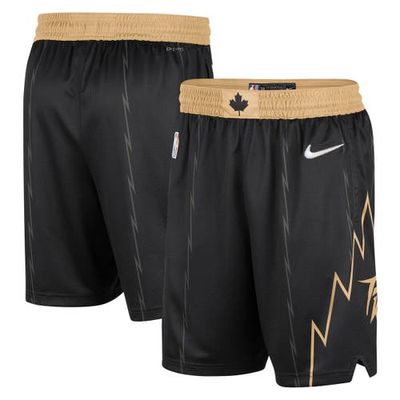 Men's Nike Black/Gold Toronto Raptors 2021/22 City Edition Swingman Shorts