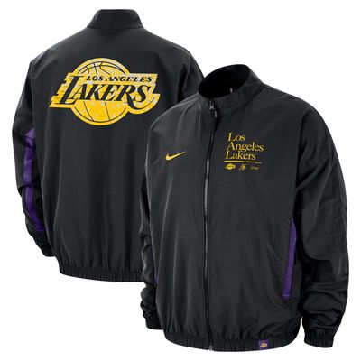Men's Nike Black Los Angeles Lakers Courtside Vintage Warmup Full-Zip Jacket