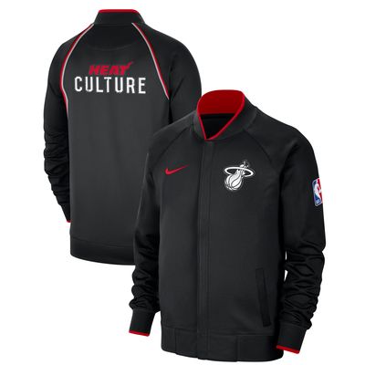 Men's Nike Black Miami Heat 2023/24 City Edition Authentic Showtime Performance Raglan Full-Zip Jacket