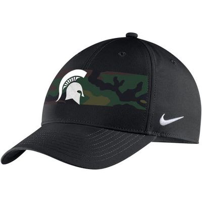 Men's Nike Black Michigan State Spartans Military Pack Camo Legacy91 Adjustable Hat