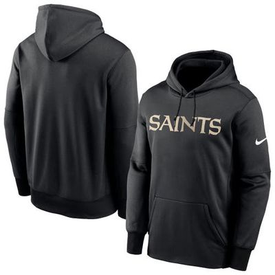 Men's Nike Black New Orleans Saints Fan Gear Wordmark Performance Pullover Hoodie