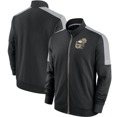 Men's Nike Black New Orleans Saints Historic Track Full-Zip Jacket