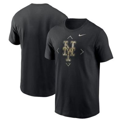 Men's Nike Black New York Mets Camo Logo T-Shirt