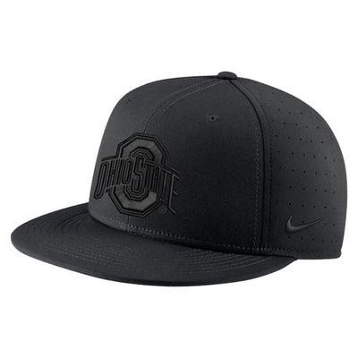 Men's Nike Black Ohio State Buckeyes Triple Black Performance Fitted Hat