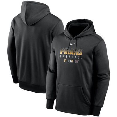 Men's Nike Black Pittsburgh Pirates Authentic Collection Therma Performance Pullover Hoodie