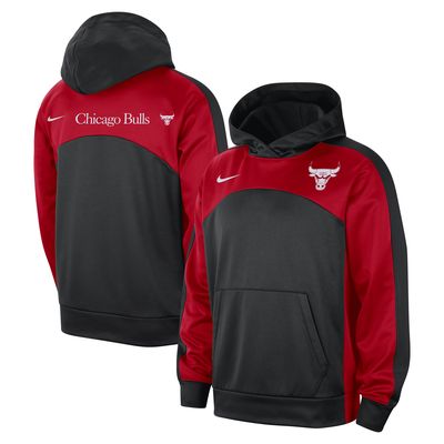 Men's Nike Black/Red Chicago Bulls Authentic Starting Five Force Performance Pullover Hoodie