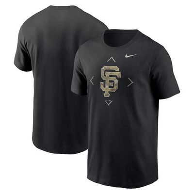 Men's Nike Black San Francisco Giants Camo Logo T-Shirt