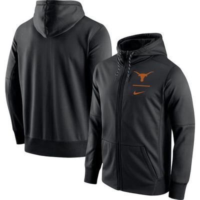 Men's Nike Black Texas Longhorns Logo Stack Performance Full-Zip Hoodie