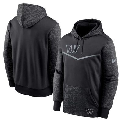 Men's Nike Black Washington Commanders RFLCTV Chevron Pullover Hoodie