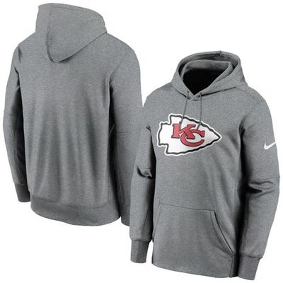 Men's Nike Charcoal Kansas City Chiefs Primary Logo Performance Pullover Hoodie