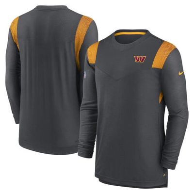 Men's Nike Charcoal Washington Commanders Sideline Tonal Logo Performance Player Long Sleeve T-Shirt