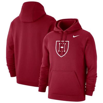 Men's Nike Crimson Harvard Crimson Primary Logo Club Pullover Hoodie