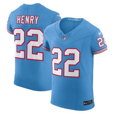 Men's Nike Derrick Henry Light Blue Tennessee Titans Oilers Throwback Vapor F. U.S. E. Elite Jersey