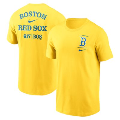 Men's Nike Gold Boston Red Sox City Connect 2-Hit T-Shirt