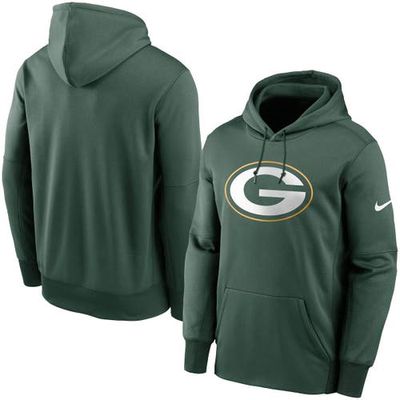 Men's Nike Green Green Bay Packers Fan Gear Primary Logo Therma Performance Pullover Hoodie