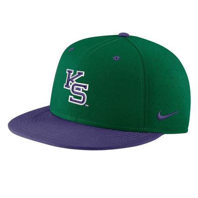 Men's Nike Green Kansas State Wildcats Aero True Baseball Performance Fitted Hat