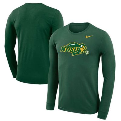 Men's Nike Green NDSU Bison Legend Wordmark Performance Long Sleeve T-Shirt
