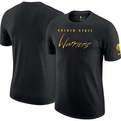 Men's Nike Heather Black Golden State Warriors Courtside Versus Flight Max90 T-Shirt