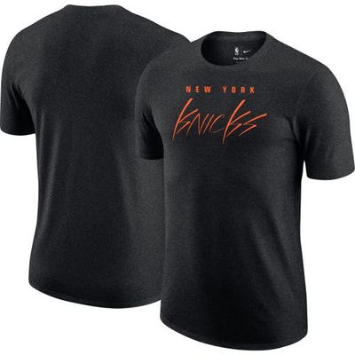 Men's Nike Heather Black New York Knicks Courtside Versus Flight Max90 T-Shirt