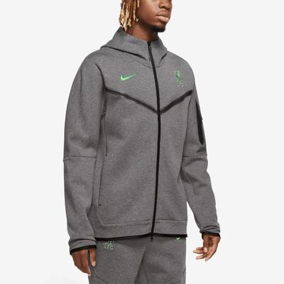 Men's Nike Heather Charcoal Liverpool Tech Fleece Full-Zip Hoodie Jacket