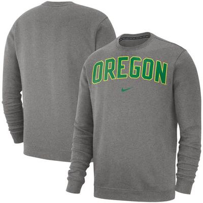 Men's Nike Heather Gray Oregon Ducks Club Fleece Sweatshirt