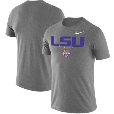 Men's Nike Heathered Charcoal LSU Tigers Big & Tall Legend Facility Performance T-Shirt in Heather Charcoal